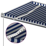 vidaXL Copertină automată cu senzor vânt & LED, albastru & alb, 6x3 m vidaXL Copertină automată cu senzor vânt & LED, albastru & alb, 6x3 m