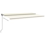 vidaXL Copertină automată cu senzor vânt & LED, crem, 6x3 m vidaXL Copertină automată cu senzor vânt & LED, crem, 6x3 m