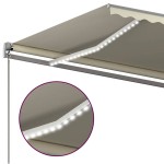 vidaXL Copertină automată cu senzor vânt & LED, crem, 6x3 m vidaXL Copertină automată cu senzor vânt & LED, crem, 6x3 m