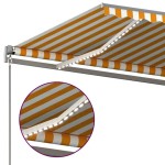 vidaXL Copertină automată cu senzor vânt & LED, galben&alb, 6x3 m vidaXL Copertină automată cu senzor vânt & LED, galben&alb, 6x3 m