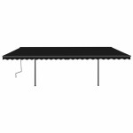 vidaXL Copertină automată cu senzor vânt & LED, antracit, 6x3 m vidaXL Copertină automată cu senzor vânt & LED, antracit, 6x3 m