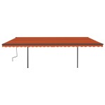 vidaXL Copertină automată cu senzor vânt & LED, portocaliu/maro, 6x3 m vidaXL Copertină automată cu senzor vânt & LED, portocaliu/maro, 6x3 m