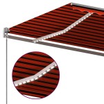 vidaXL Copertină automată cu senzor vânt & LED, portocaliu/maro, 6x3 m vidaXL Copertină automată cu senzor vânt & LED, portocaliu/maro, 6x3 m
