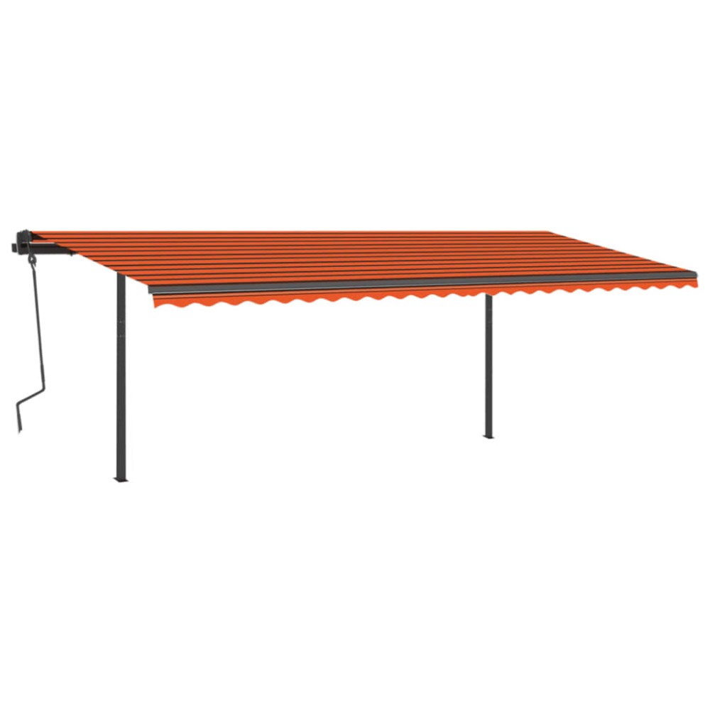 vidaXL Copertină automată cu senzor vânt&LED, portocaliu&maro, 6x3,5 m