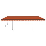 vidaXL Copertină automată cu senzor vânt&LED, portocaliu&maro, 6x3,5 m