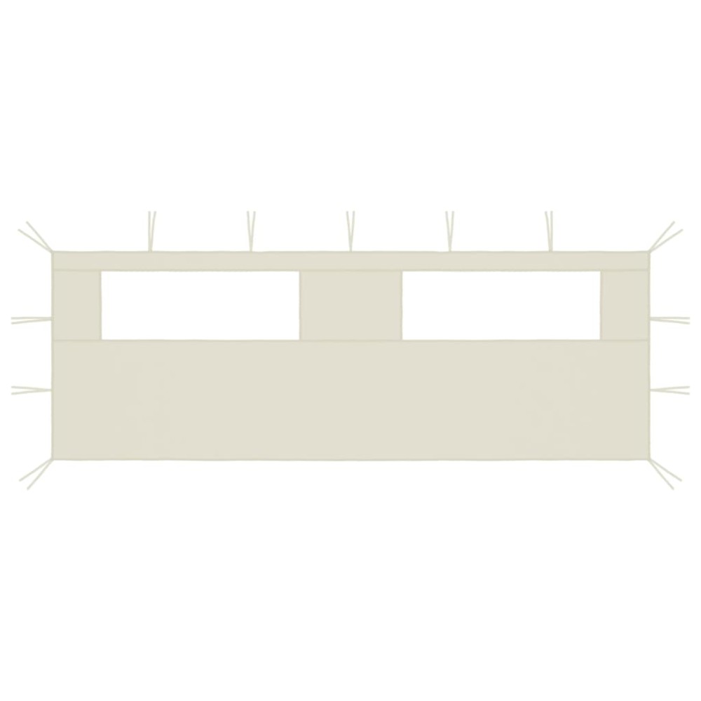 vidaXL Perete lateral foișor cu ferestre, 6x2 m, crem
