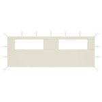 vidaXL Perete lateral foișor cu ferestre, 6x2 m, crem vidaXL Perete lateral foișor cu ferestre, 6x2 m, crem