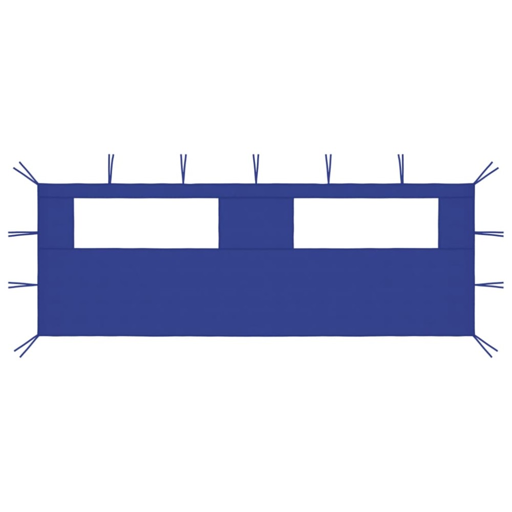 vidaXL Perete lateral foișor cu ferestre, 6x2 m, albastru
