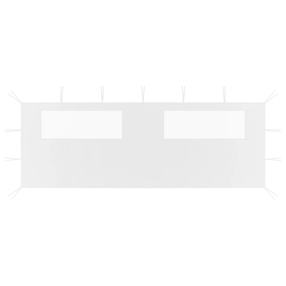 vidaXL Perete lateral foișor cu ferestre, 6x2 m, alb