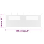 vidaXL Perete lateral foișor cu ferestre, 6x2 m, alb vidaXL Perete lateral foișor cu ferestre, 6x2 m, alb