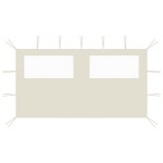 vidaXL Perete lateral foișor cu ferestre, crem, 4x2 m vidaXL Perete lateral foișor cu ferestre, crem, 4x2 m