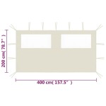 vidaXL Perete lateral foișor cu ferestre, crem, 4x2 m vidaXL Perete lateral foișor cu ferestre, crem, 4x2 m
