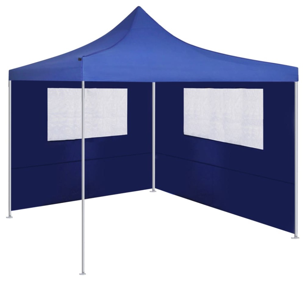 vidaXL Perete lateral foișor cu ferestre, albastru, 4x2 m