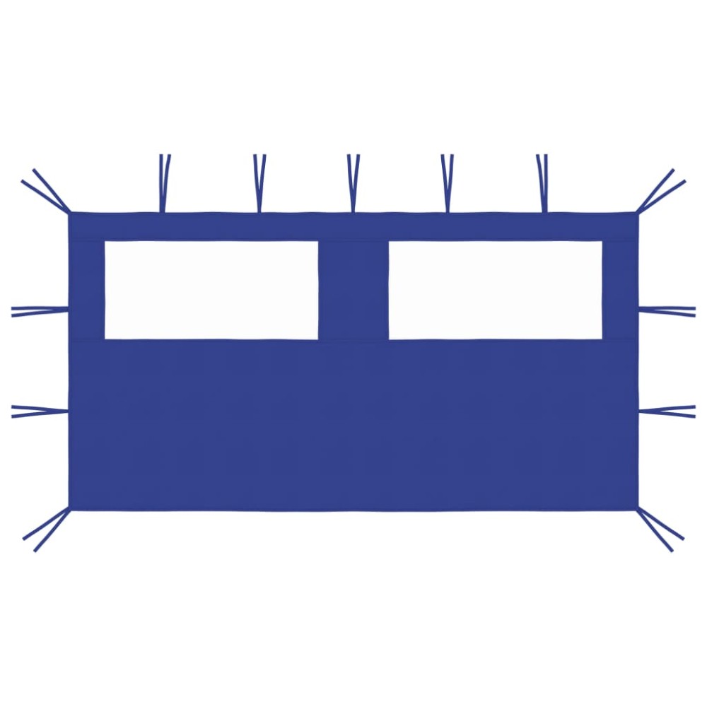 vidaXL Perete lateral foișor cu ferestre, albastru, 4x2 m