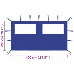 vidaXL Perete lateral foișor cu ferestre, albastru, 4x2 m vidaXL Perete lateral foișor cu ferestre, albastru, 4x2 m