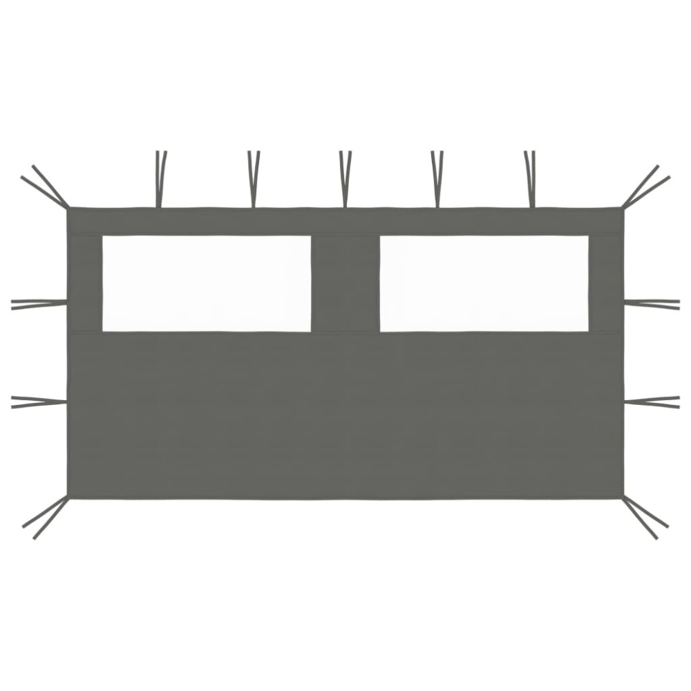 vidaXL Perete lateral foișor cu ferestre, 4x2 m, antracit