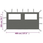 vidaXL Perete lateral foișor cu ferestre, 4x2 m, antracit vidaXL Perete lateral foișor cu ferestre, 4x2 m, antracit