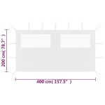 vidaXL Perete lateral foișor cu ferestre, alb, 4x2 m vidaXL Perete lateral foișor cu ferestre, alb, 4x2 m