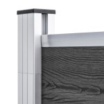 vidaXL Set de panouri de gard, negru, 526 x 186 cm, WPC