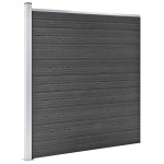 vidaXL Set de panouri de gard, negru, 1045x186 cm, WPC