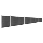 vidaXL Set de panouri de gard, negru, 1218x186 cm, WPC vidaXL Set de panouri de gard, negru, 1218x186 cm, WPC