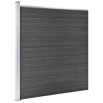 vidaXL Set de panouri de gard, negru, 1391x186 cm, WPC