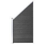 vidaXL Set de panouri de gard, negru, 1830x(105-186) cm, WPC