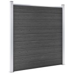 vidaXL Set de panouri de gard, negru, 1830x(105-186) cm, WPC