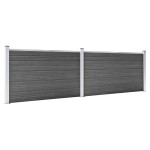 vidaXL Set de panouri de gard, negru, 353 x 105 cm, WPC vidaXL Set de panouri de gard, negru, 353 x 105 cm, WPC