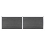 vidaXL Set de panouri de gard, negru, 353 x 105 cm, WPC vidaXL Set de panouri de gard, negru, 353 x 105 cm, WPC