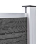 vidaXL Set de panouri de gard, negru, 526 x 105 cm, WPC