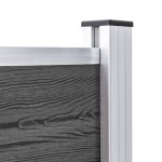 vidaXL Set de panouri de gard, negru, 872 x 105 cm, WPC