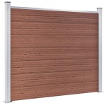 vidaXL Set panouri gard, 353x146 cm, maro, WPC