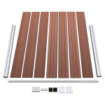 vidaXL Set panouri gard, 353x146 cm, maro, WPC