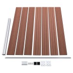 vidaXL Set panouri gard, 353x146 cm, maro, WPC
