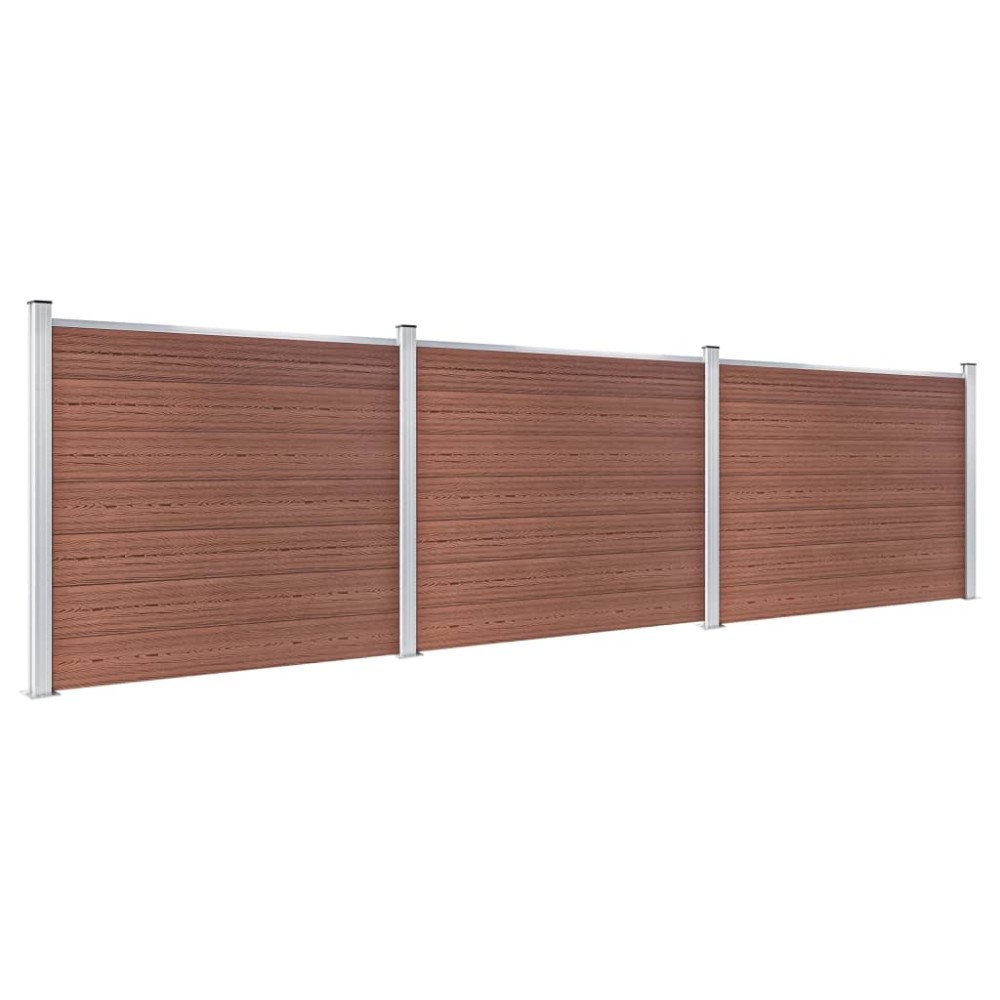 vidaXL Set panouri gard, 526x146 cm, maro, WPC