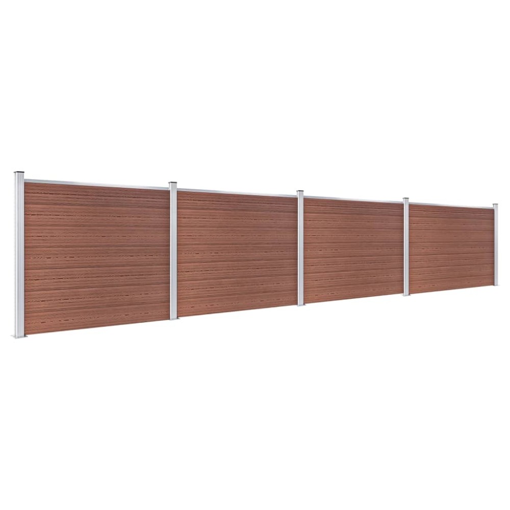 vidaXL Set panouri gard, 699x146 cm, maro, WPC