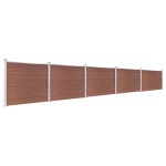 vidaXL Set panouri gard, 872x146 cm, maro, WPC