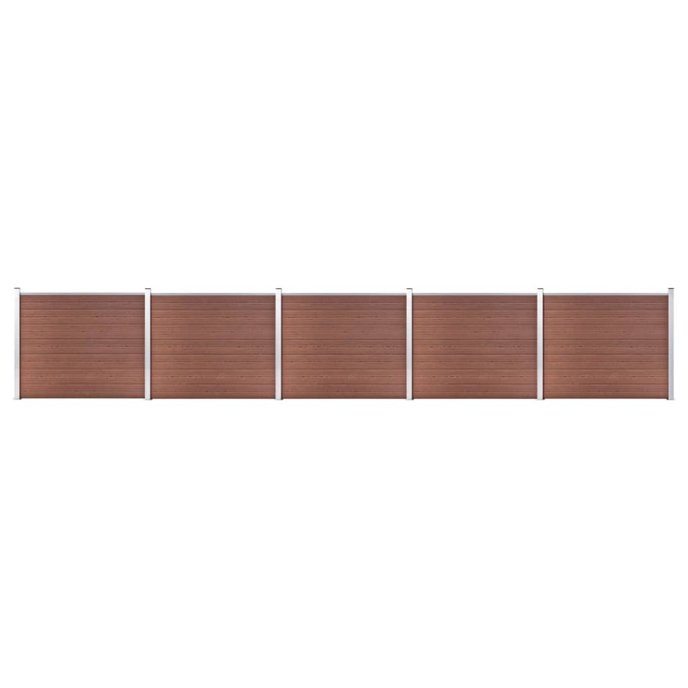 vidaXL Set panouri gard, 872x146 cm, maro, WPC