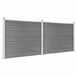 vidaXL Set panouri gard, 353x146 cm, gri, WPC