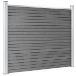 vidaXL Set panouri gard, 353x146 cm, gri, WPC