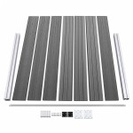 vidaXL Set panouri gard, 353x146 cm, gri, WPC