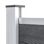 vidaXL Set panouri gard, 353x146 cm, gri, WPC