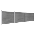 vidaXL Set panouri gard, 526x146 cm, gri, WPC