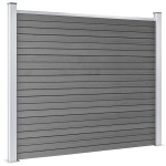 vidaXL Set panouri gard, 526x146 cm, gri, WPC