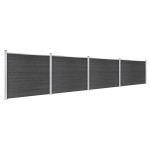 vidaXL Set panouri gard, 699x146 cm, gri, WPC
