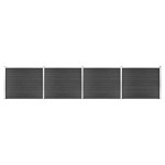 vidaXL Set panouri gard, 699x146 cm, gri, WPC
