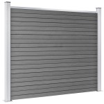 vidaXL Set panouri gard, 699x146 cm, gri, WPC