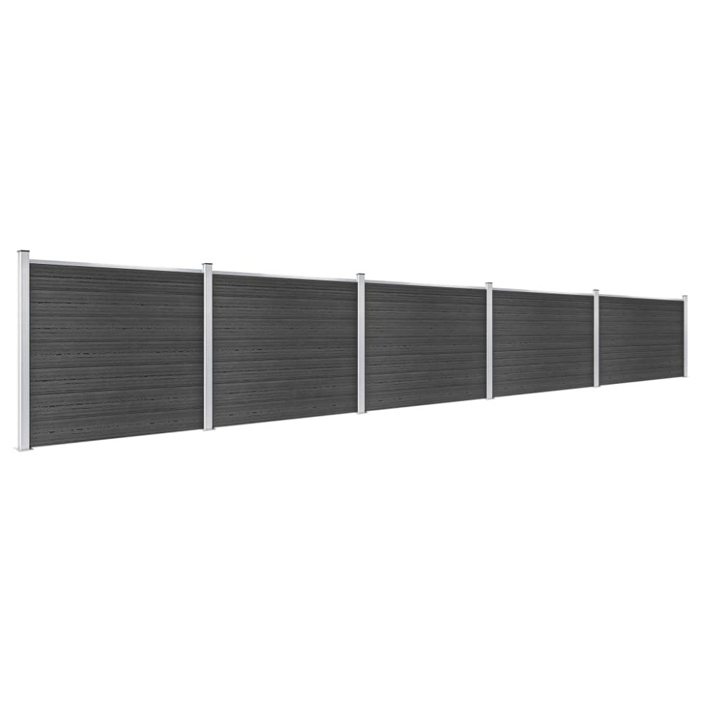vidaXL Set panouri gard, 872x146 cm, gri, WPC