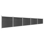 vidaXL Set panouri gard, 872x146 cm, gri, WPC